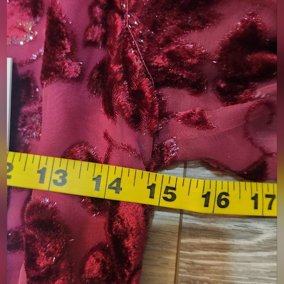 For Love And Lemons Penelope Deep Red Velvet Mini Dress Size Small - Picture 5 of 10
